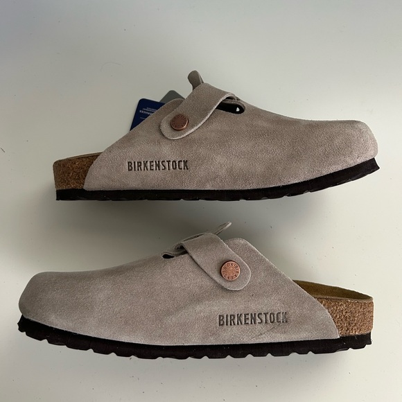 Taupe Grey Boston Birkenstocks Clogs - EU 37 - Picture 2 of 5